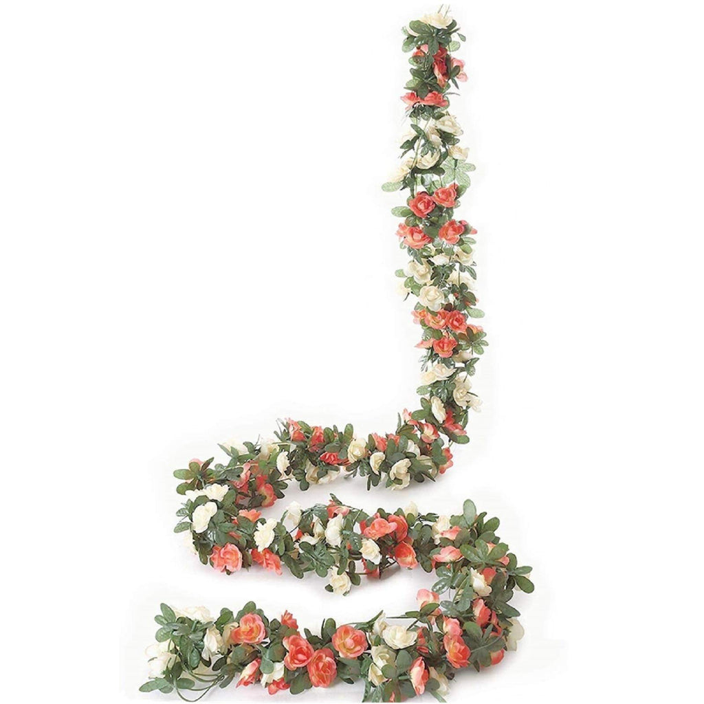 Miracliy 5 Pack 44 FT Fake Rose Vine Flowers Plants Artificial Flower Hanging Rose Ivy Home Hotel Office Wedding Party Garden Cr