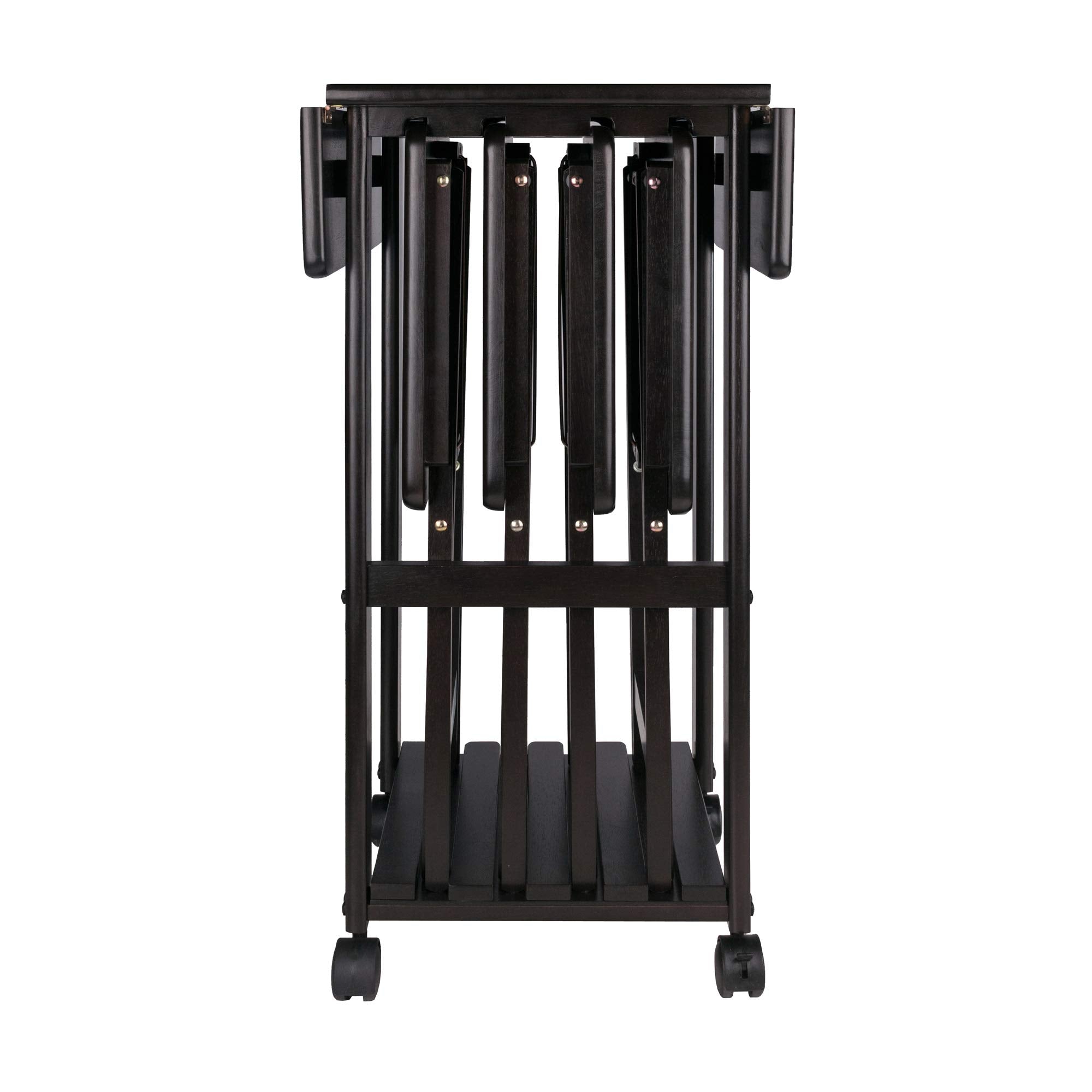 Winsome Sophia Foldable Snack Tray Tables with Storage Stand - Thumbnail 4