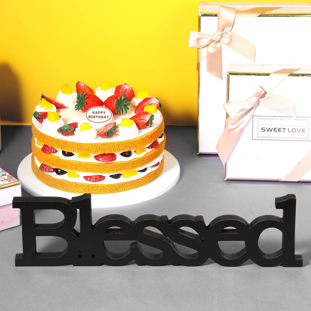Blessed Letter Table Sign Blessed Standing Letter Table Sign Rustic Wooden Home Signs Decor For Valentine'S Day Wedding Graduati