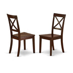 East West Furniture HBBO5-MAH-W 5 Piece Dining Set Includes a Round Dining Table with Pedestal and 4 Kitchen Chairs, 42x42 Inch, Mahogany