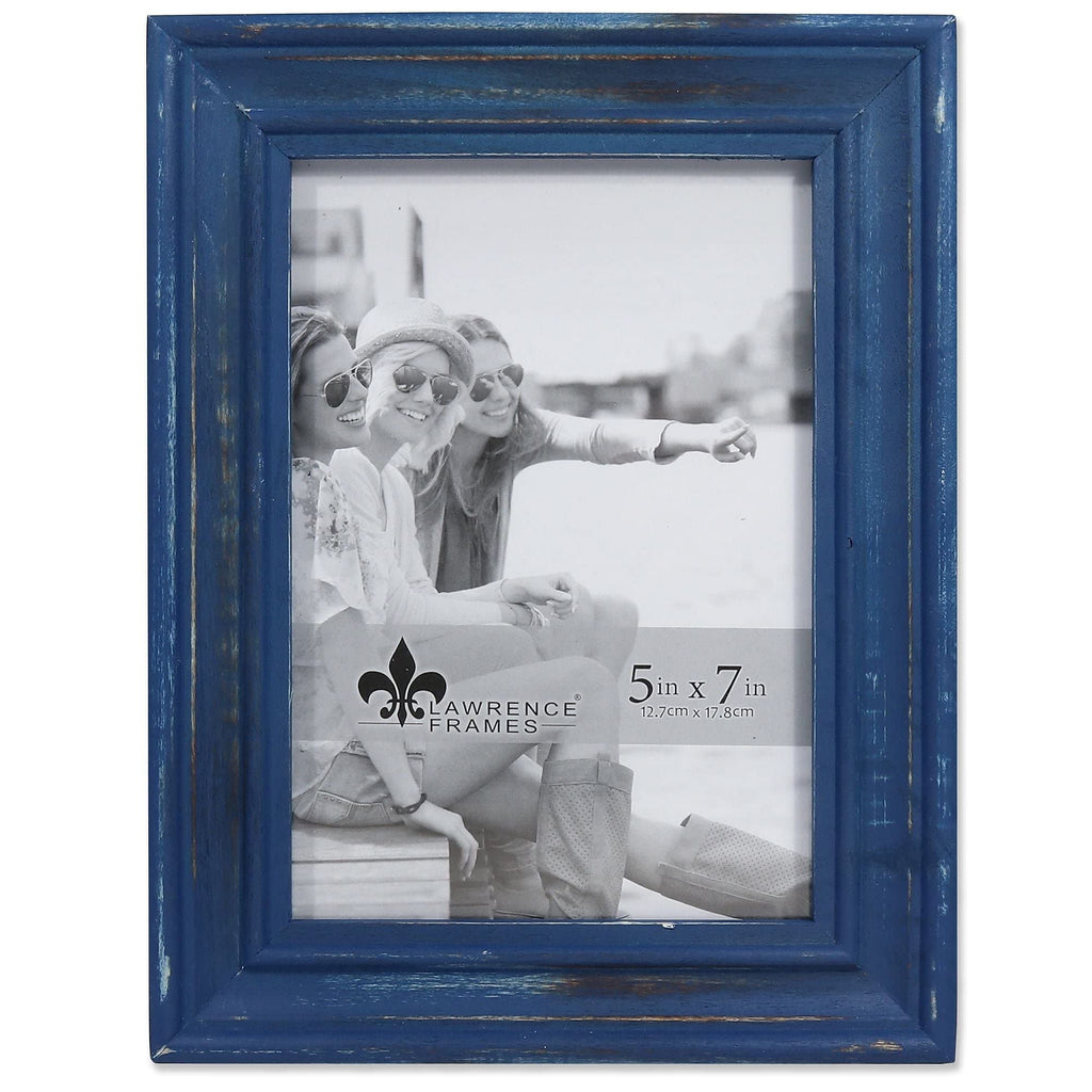 Lawrence Frames 5W x 7-Inch H Durham Weathered Navy Blue Wood Picture Frame (746657)