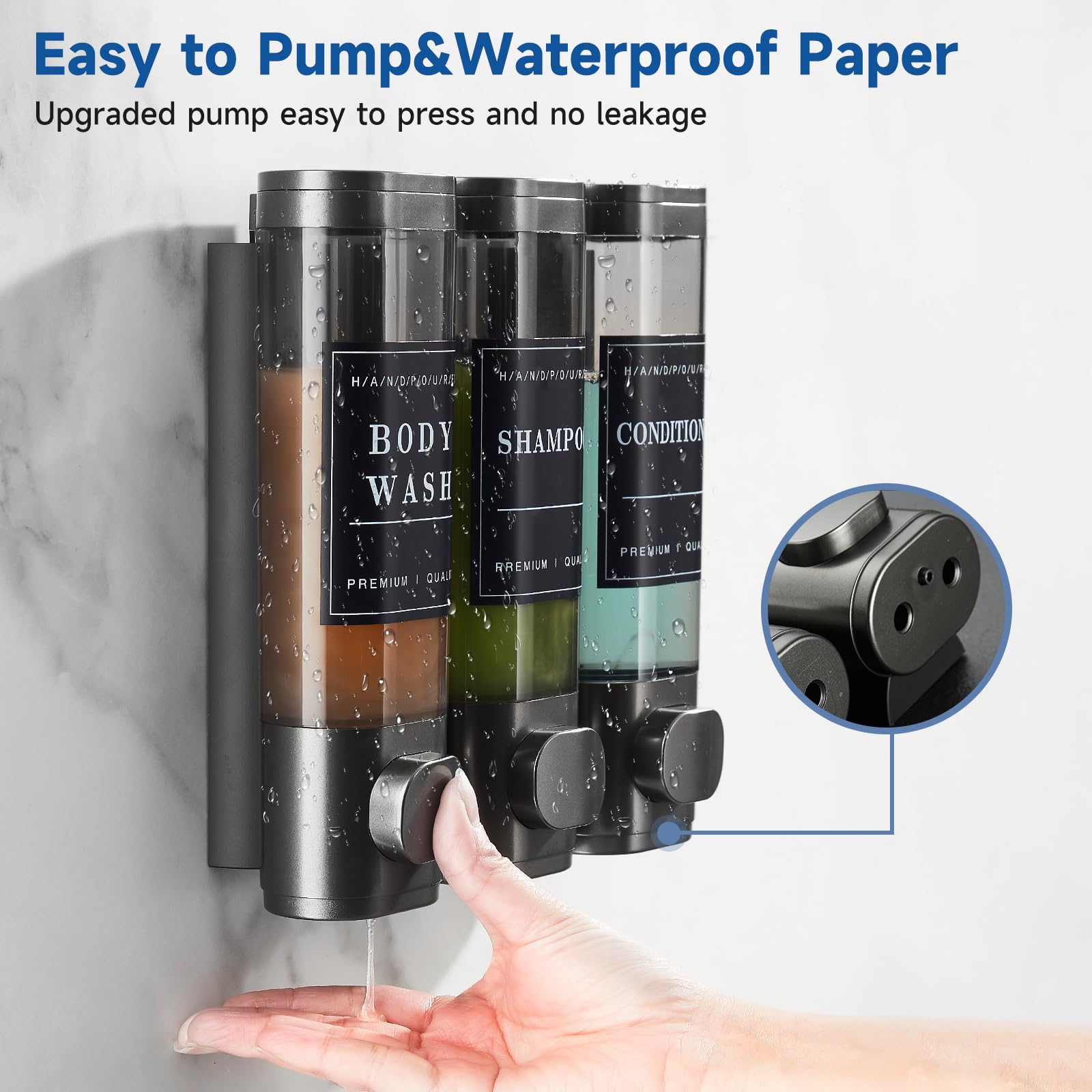 Shower Soap Dispenser Wall Mounted No Drill Shampoo Dispenser For Shower Wall Shampoo And Conditioner Dispenser Bathroom Hotel 3