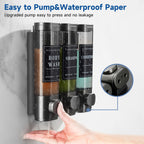 Shower Soap Dispenser Wall Mounted No Drill Shampoo Dispenser For Shower Wall Shampoo And Conditioner Dispenser Bathroom Hotel 3