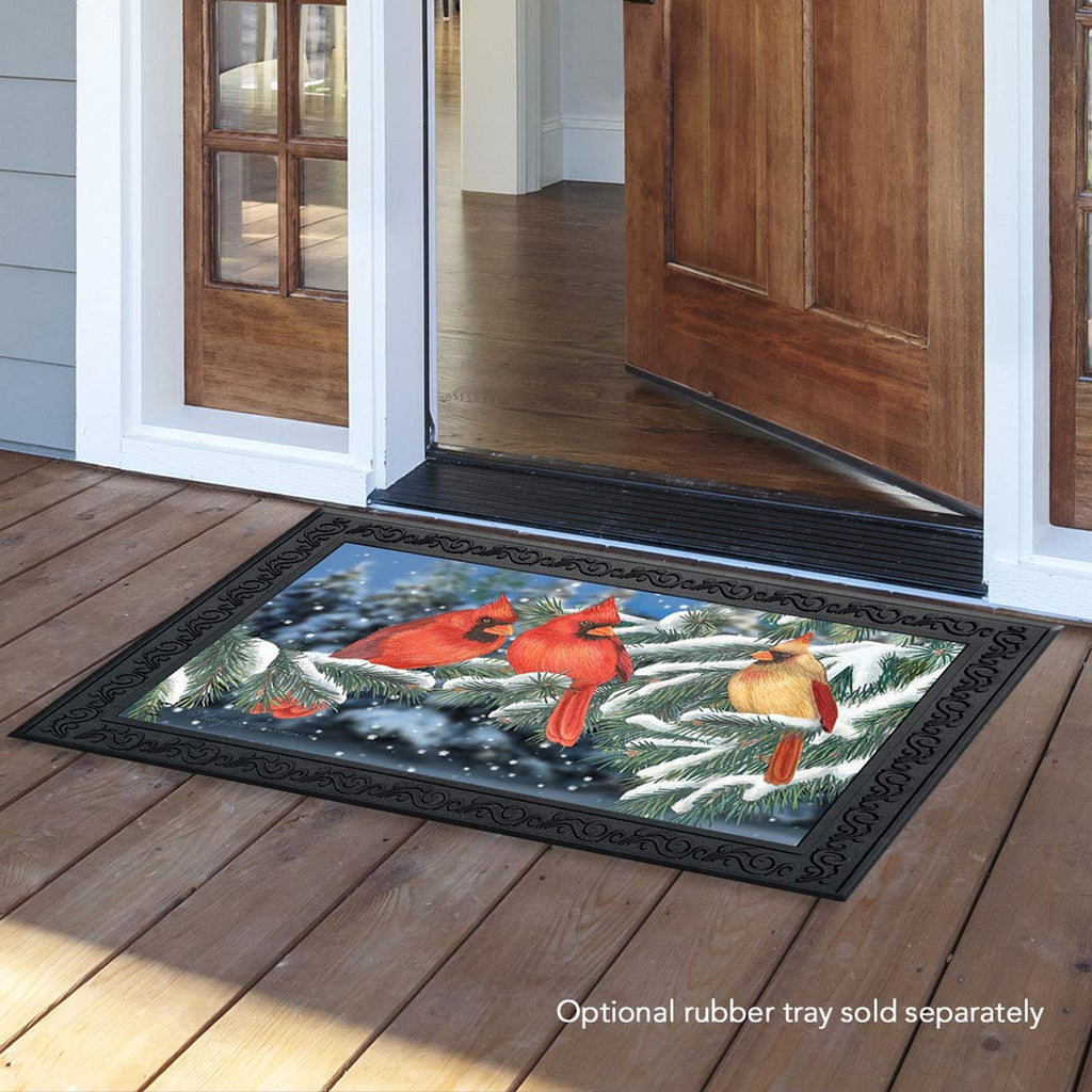 Briarwood Lane Winter Cardinal Trio Doormat Seasonal Birds Indoor Outdoor 30' X 18'