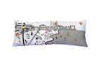 HomeRoots Cream 35' White Ocean City Maryland Daylight Skyline Lumbar Decorative Pillow