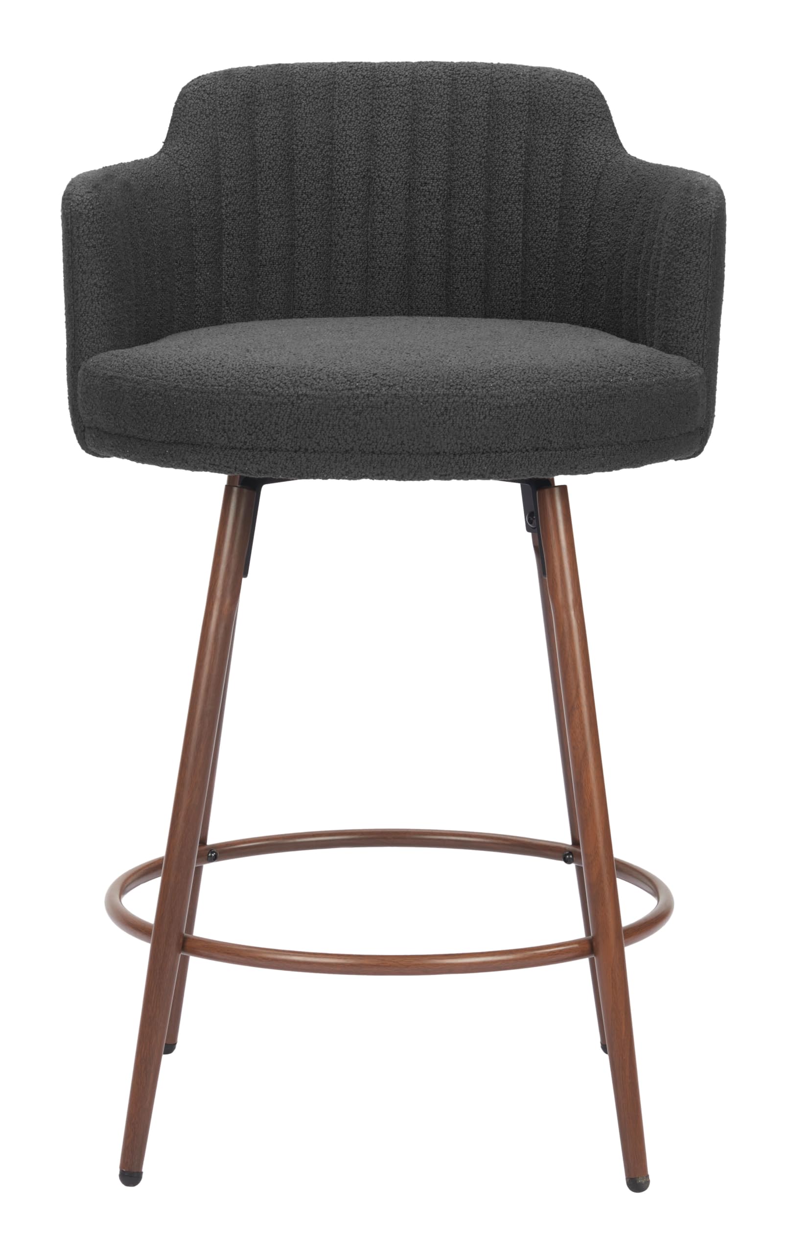 Zuo Kono Swivel Counter Stool Black & Walnut