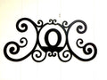Bookishbunny Monogram Initial Letter A-Z Wrought Iron Metal Scrolled Door Wall Decoration Plaque Art, 24 x 11 inch 2mm Thick (O)