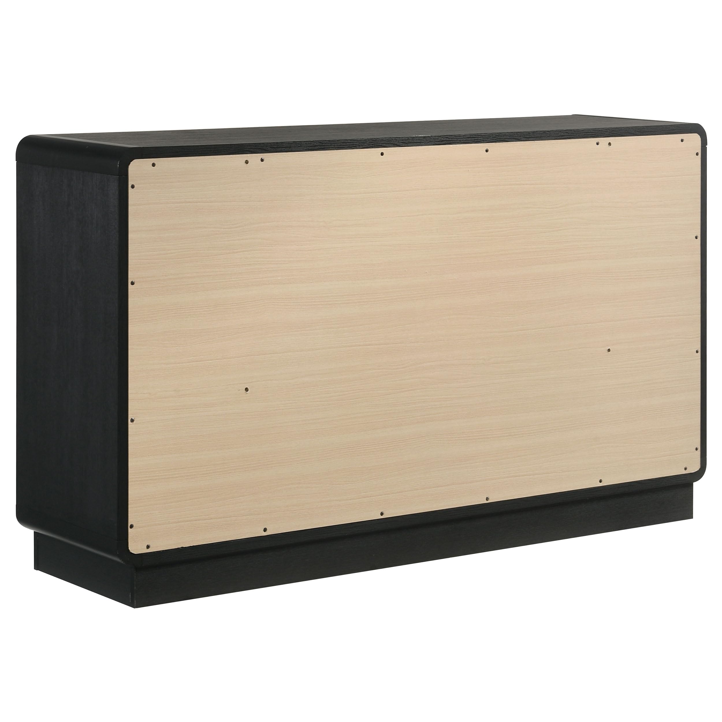 Coaster Home Furnishings Cavelle Transitional 59-inch 6-Drawer Bedroom Dresser Clothing Storage Cabinet Wide Chest of Drawers Organizer Unit Black 223663