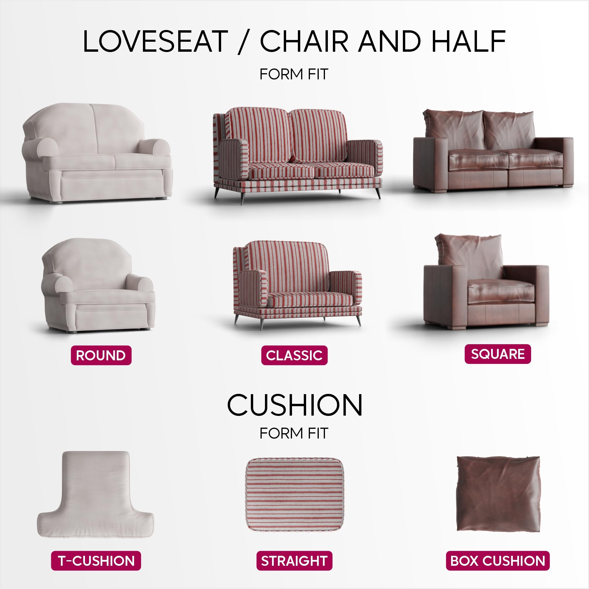 Paulato By Ga.I.Co. Loveseat Slipcover - Oversized Chair Cover - Stretch Couch Cover - Cushion Love Seat Sofa Cover - Soft Fabri