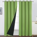 LEMOMO 100% Blackout Curtains 52 x 95 Inch/Light Green Curtains 2 Panels with Black Lining Room Darkening Thermal Insulated Bedr