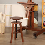 VISWIN Adjustable Wooden Stool 19-26 H, Beech Wood Art Chair, Walnut Finish, Ideal for Drafting, Painting, Home & Office Use