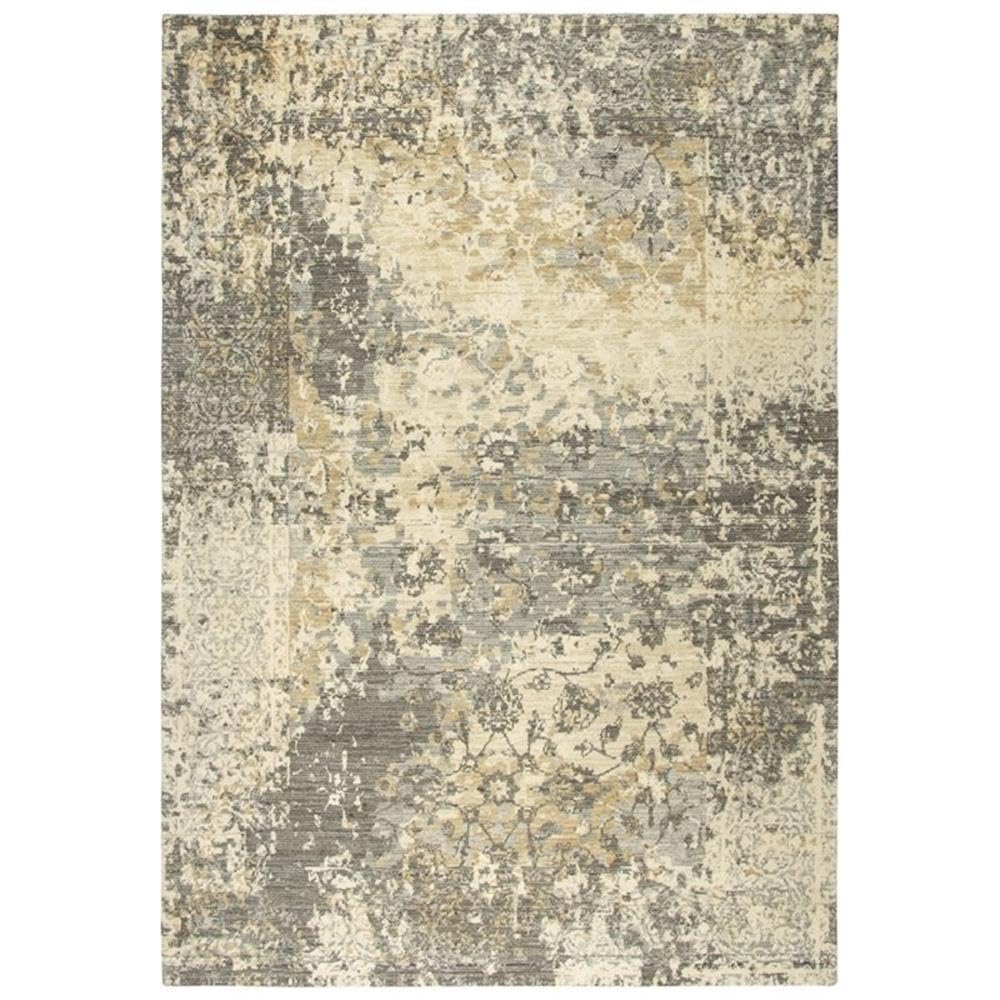 Alora Decor Euphoria 3' X 5' Floral Distress Beige/Gray/Rust/Blue Hybrid Rug