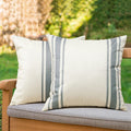 OTOSTAR Pack of 2 Outdoor Waterproof Decorative Pillow Covers 16x16 Inch Linen Geometry Pillowcases Cushion Case Garden Throw Pi