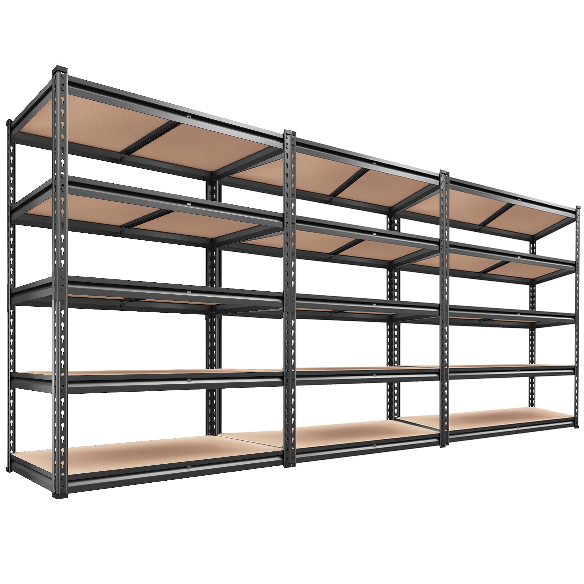 Reibii 72'' H Garage Shelving Heavy Duty Storage Shelves 2000Lbs Adjustable 5 Tier Metal Shelves For Storage Shelving Units And