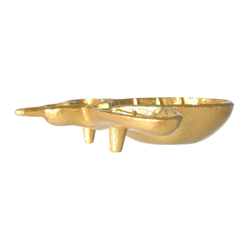 Creative Co-Op Decorative Cast Iron Gold Bee Shaped Dish