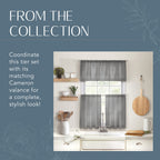 Elrene Home Fashions Cameron Linen Tier Curtains, 30'' W X 24'' L Each (Set Of 2 Tiers), Gray