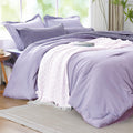 Kozyhvn Purple Lavender Comforter Set Queen Reversible Bedding Set, 7 Pieces Soft Bed In A Bag Queen With Comforter, Sheets, Pil