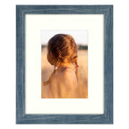 Golden State Art, 8x10 Picture Frame with Mat for 5x7 Photo - High Definition Glass Wall Mounting or Tabletop Display (Blue, 1 P