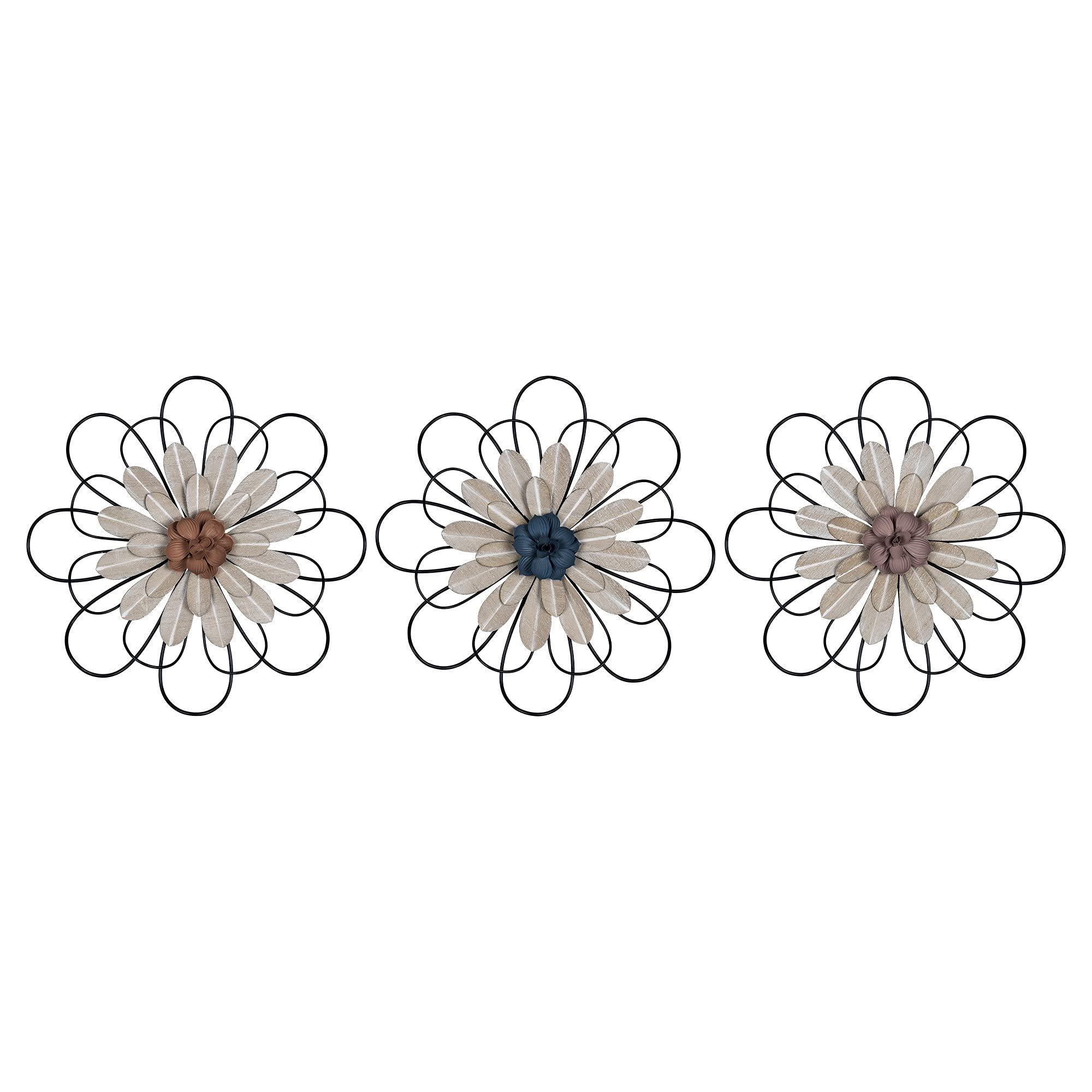 HomeRoots Multi 80% Iron 20% Metal Black Metal Floral Wall Décor
