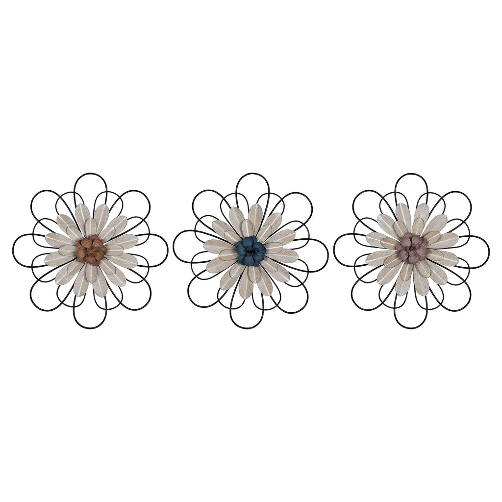 HomeRoots Multi 80% Iron 20% Metal Black Metal Floral Wall Décor