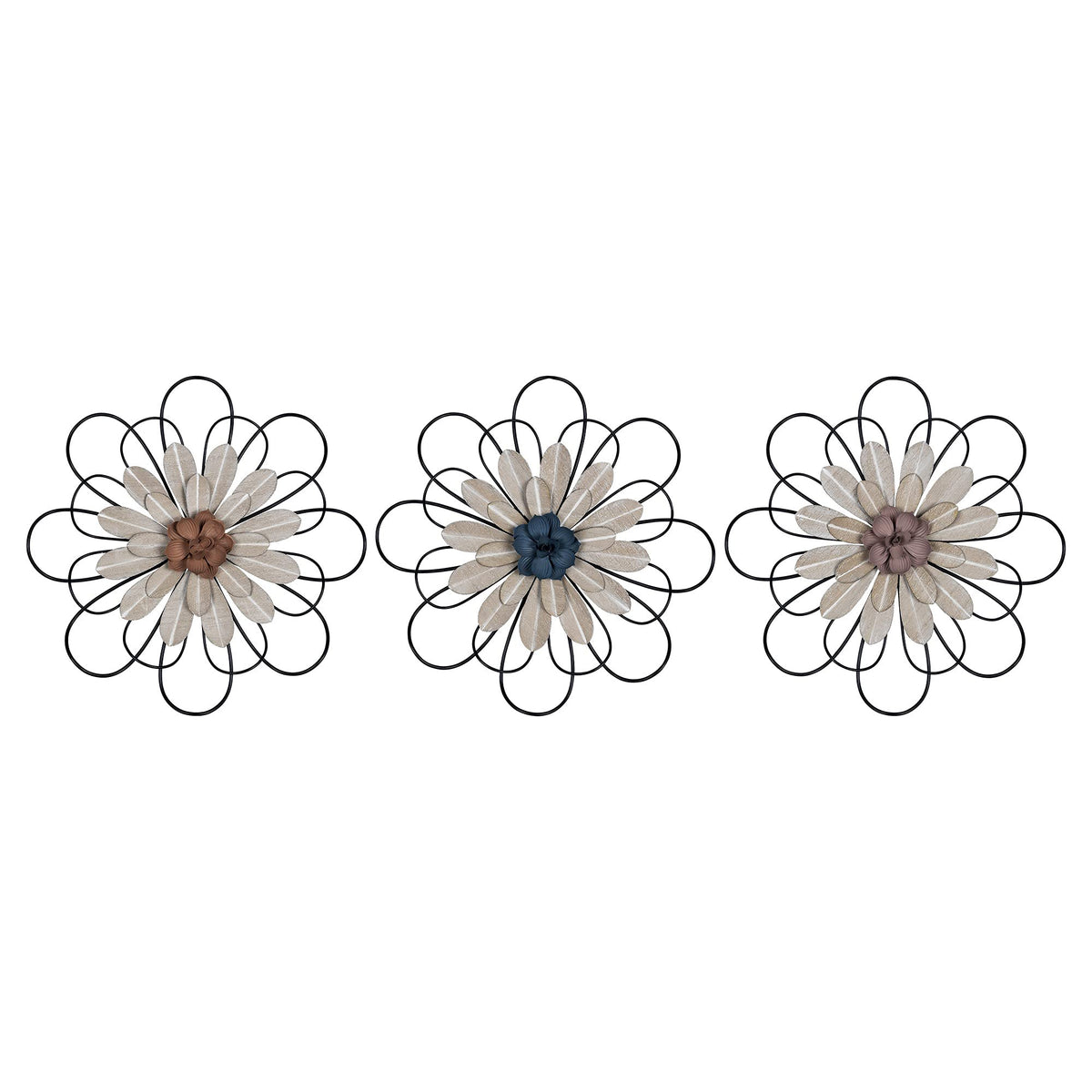 HomeRoots Multi 80% Iron 20% Metal Black Metal Floral Wall Décor