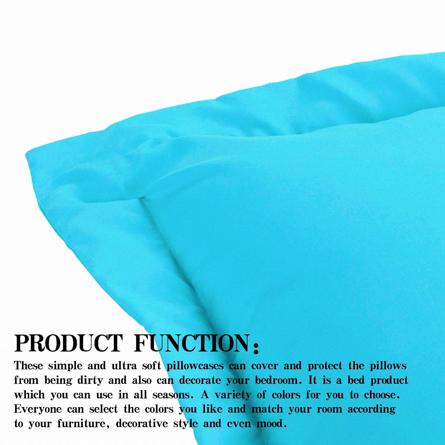 Ntbay 100% Brushed Microfiber King Pillow Shams Set Of 2, Super Soft And Cozy, Wrinkle, Fade, Stain Resistant 20X36 Inches Oxford Pillowcases, Blue