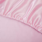 Treely Satin Sheet Set - King Size, 6 Pieces, Pink, Deep Pocket, Silky Soft, Breathable