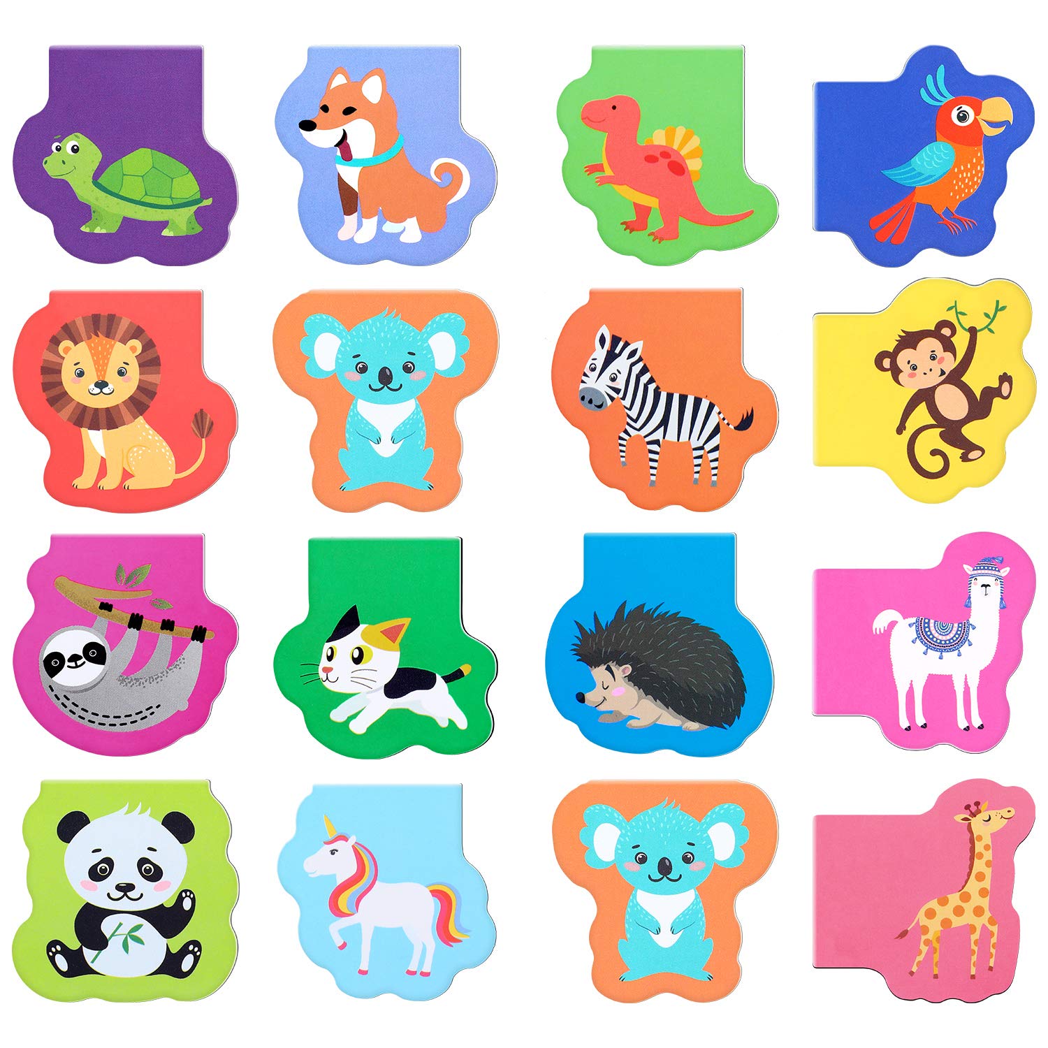 60 Pieces Magnetic Bookmarks Cute Animal Magnet Page Markers Cartoon Page Clips Bookmark For Kids Student Office Reading Station