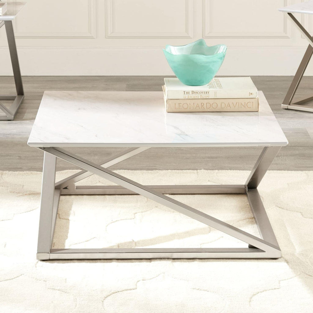 Steve Silver Zurich 3-Piece Occasional Table Set with White Finish ZU1003PC