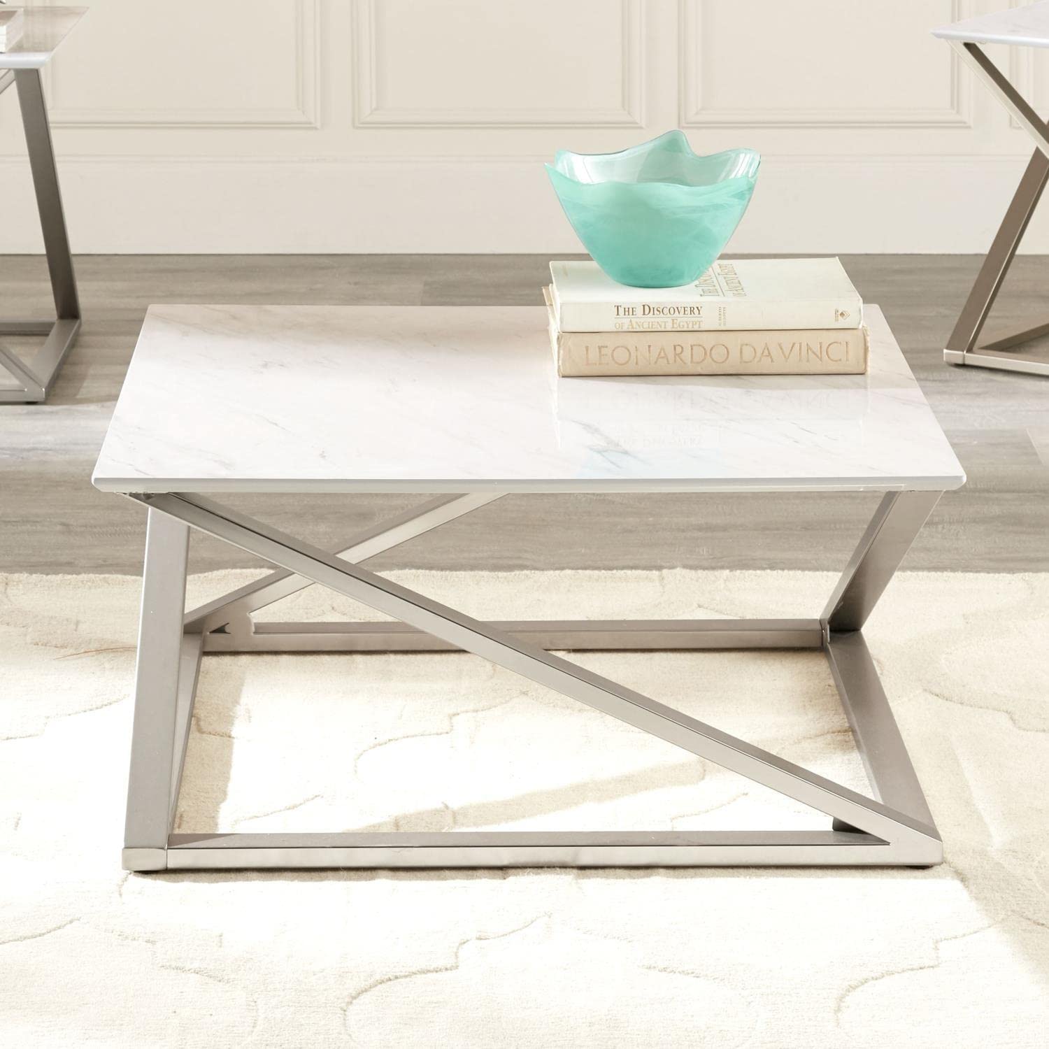 Steve Silver Zurich 3-Piece Occasional Table Set with White Finish ZU1003PC
