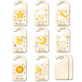 CRASPIRE 10Pcs Wood Baby Wardrobe Dividers Moon Star Sun Nursery Decor from Newborn to 36 Month Hanger Seperaters Baby Closet Or