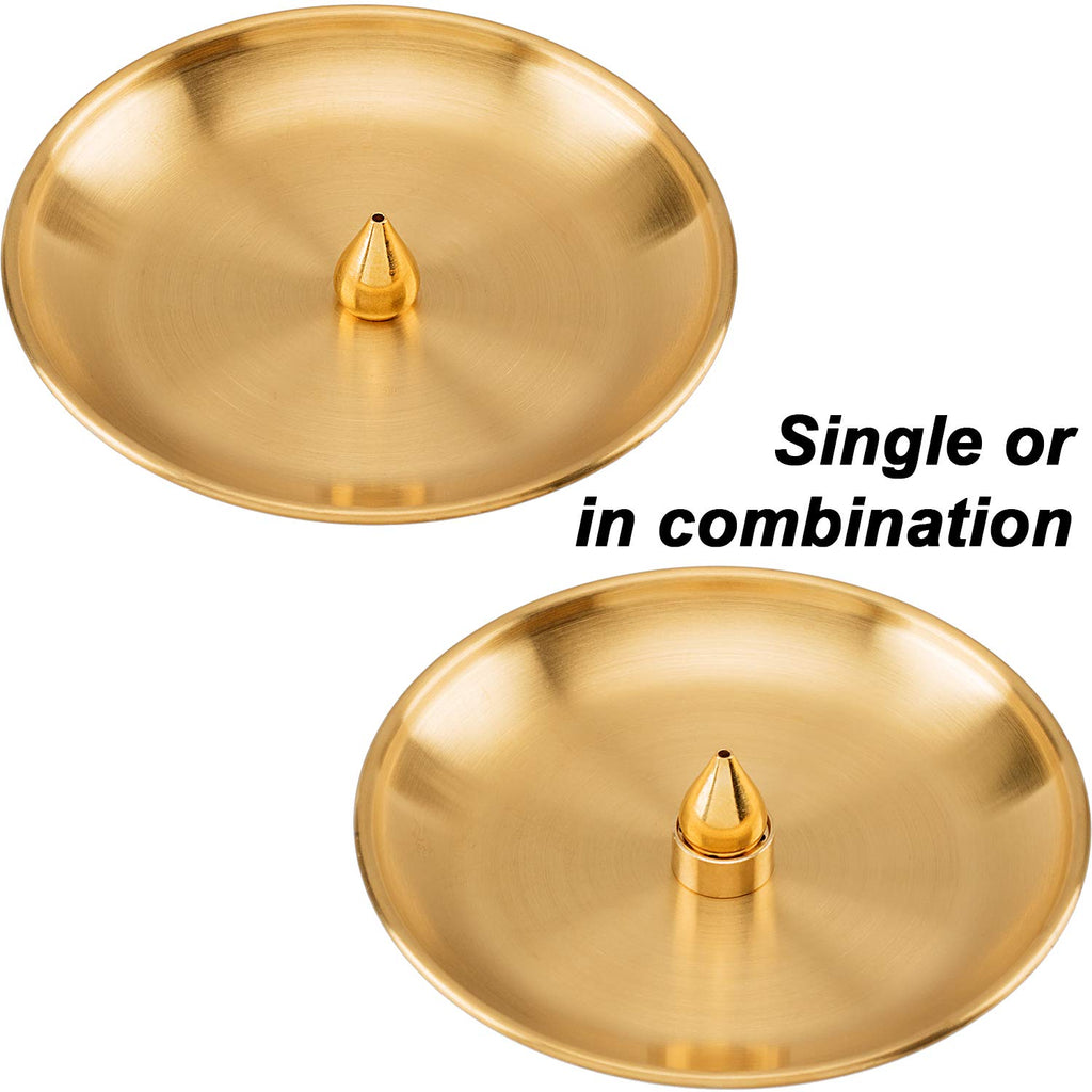 Oiiki Brass Incense Holder, Coil Incense Burner, Incense Stick Holder, Alloy Cone Ash Catcher For Indoor Outdoor Use (3 Styles)