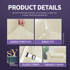 Znsayotx Luxury Velvet Sofa Cover 3 Piece (57'-70') Stretch Loveseat Covers For 2 Cushion Couch Thick Soft Couch Slipcover With Non Slip Strap, Dog Pet Friendly Nice Furniture Protector (Beige)