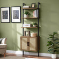 5 Tier Book Shelf, 73 Tall Bookshelf with Storage, Modern Bookcase with Shelves, Wall Mount Ladder Shelf with Steel Frame, Books