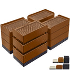 Annkut Furniture Risers 4 Inch, Heavy Duty Furniture Elevator In Heights Of 1.5, 3 Or 4 Inch, Rectangle Raising Blocks For Bed,
