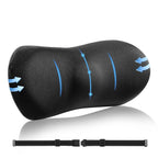 SHAKERINO Lumbar Support Pillow Memory Foam Black for Lower Back Pain Relief Office Chair Car Seat