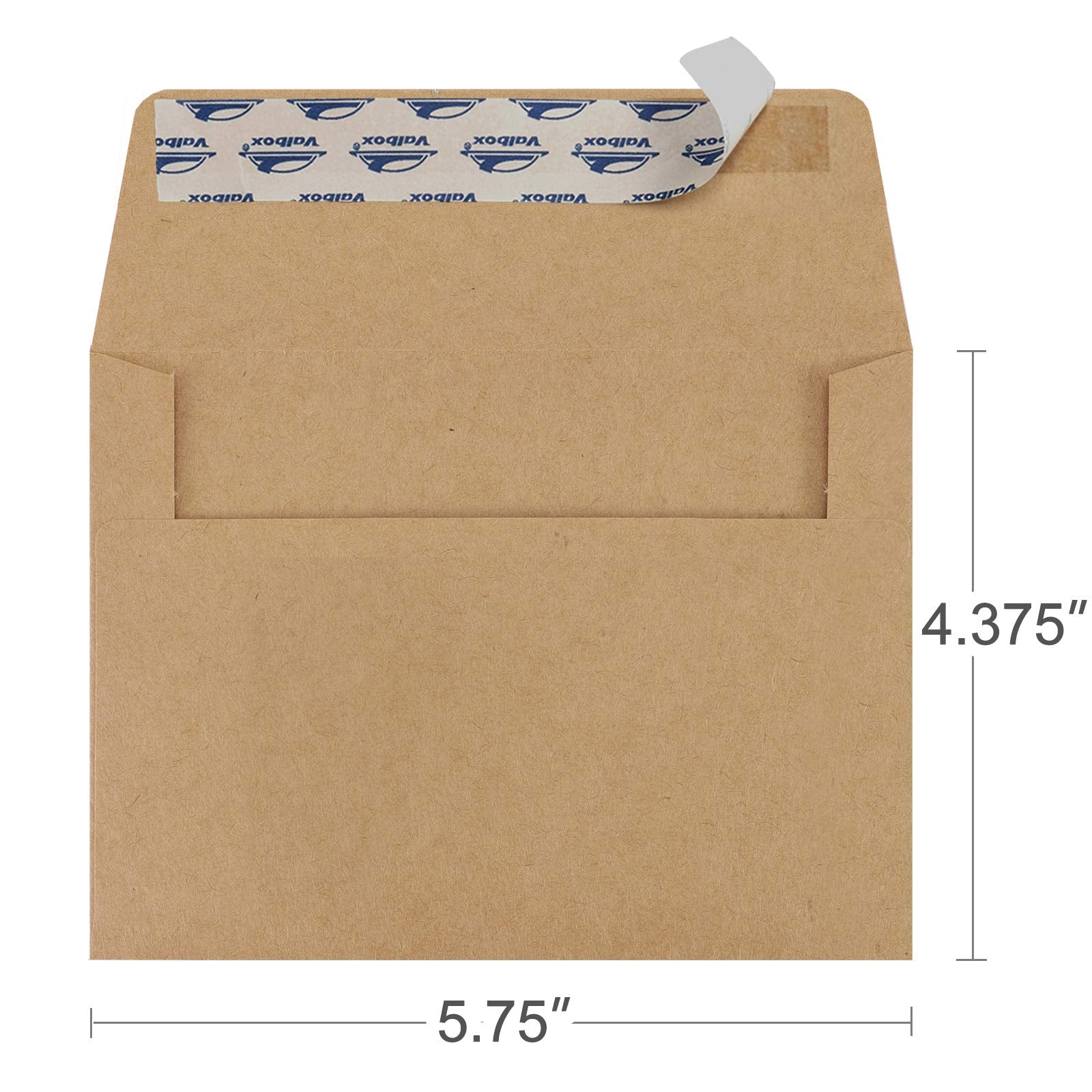 Valbox A2 Invitation Envelopes 100 Qty 4.375X5.75' Brown Kraft Envelopes Self Seal For Invitations, Photos, Wedding, Announceme