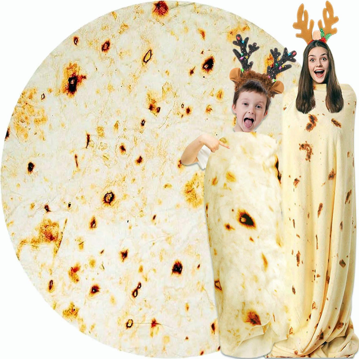 Adults White Elephant Gifts For Kids Stuff Useful Burrito Tortilla Blanket Teenager Funny Throw Blankets 61In Boy Girl Round Sof
