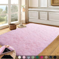 Mugorn Pink Rugs for Living Room, 5x7 Feet Large Fluffy Area Rugs for Bedroom, Soft Carpet Shag Kids Rug with 4 Non-Slip Rug Pad