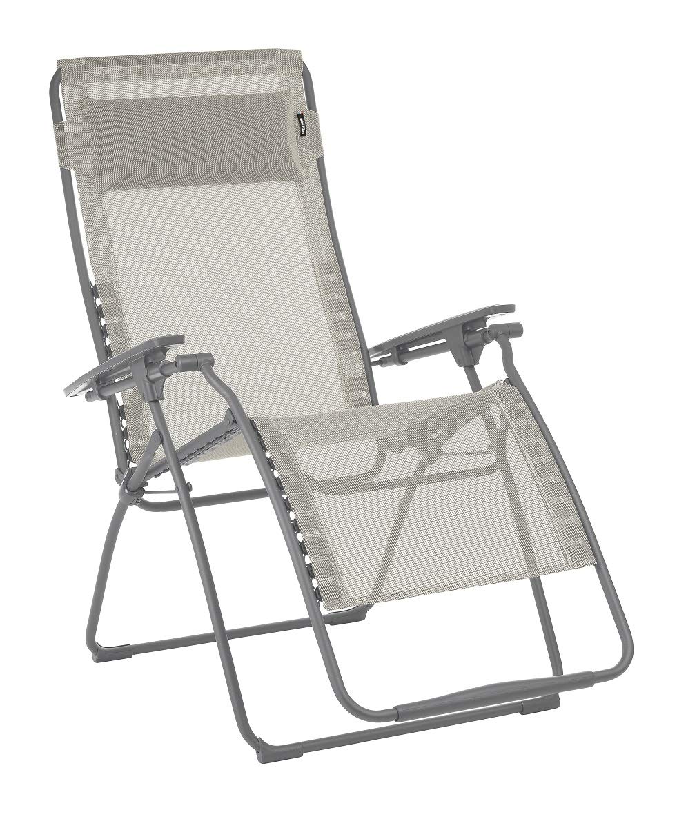 HomeRoots Frame: Powder Coated Finish (100% Polyester Powder Zero Gravity Recliner - Basalt Steel Frame - Seigle Fabric