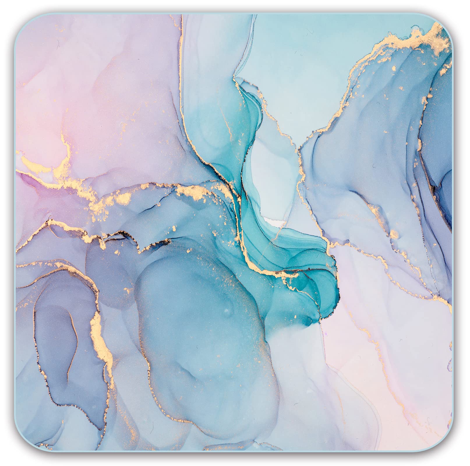 Square Mouse Pad, Premium Mouse Pad, Square Waterproof Mouse Pad, Non-Slip Rubber Base Mouse Pad 9X9 Inches (Blue Marble)