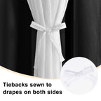 Hiasan Black Blackout Curtains With Sheer Overlay, Mix & Match Double Layer Thermal Insulated Room Darkening Curtains For Bedroo