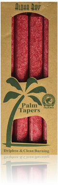 Aloha Bay Palm Tapers Red - 4 Candles