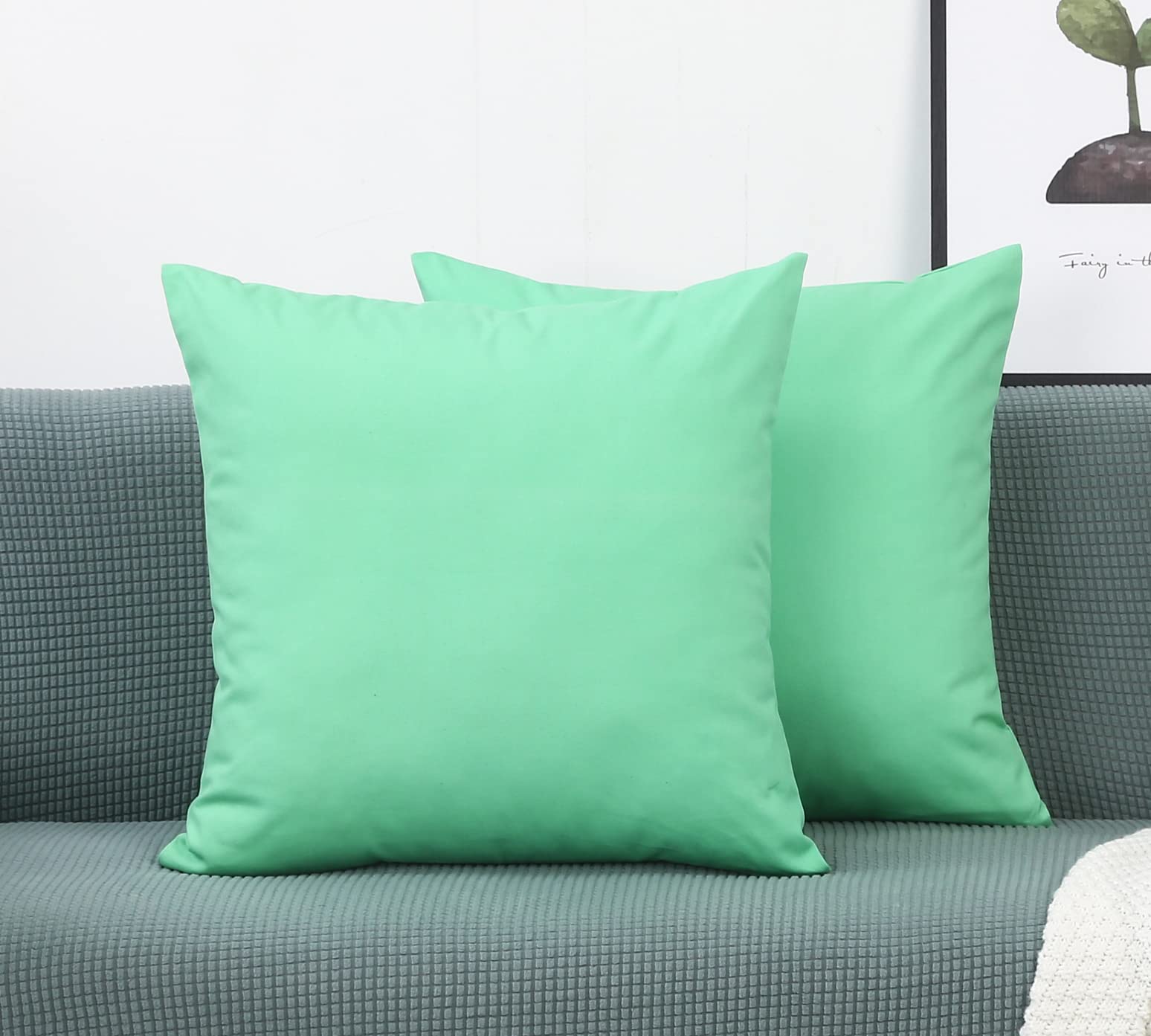 Tangdepot Handmade Decorative Solid 100% Cotton Canvas Throw Pillow Covers/Cushion Covers, 45 Colors Available - (16'' X 16'' ,