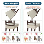 Genina Waterproof Seat Covers For Dining Room Chair Covers Waterproof Dining Chair Covers (2 Pcs-Rear-Gapped, Beige)