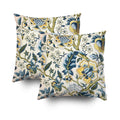 Shorping Christmas Zippered Pillow Covers Pillowcases 18X18Inch 2 Pack Jacquard Print Blue Yellow Hues Decorative Throw Pillow C