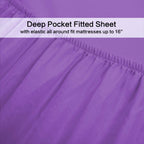 4 Piece Bed Sheet Set (Queen,Violet) 1 Flat Sheet,1 Fitted Sheet And 2 Pillow Cases,Brushed Microfiber Luxury Bedding With Deep Pockets