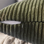 Miulee Pack Of 2 Corduroy Pillow Covers Soft Soild Striped Throw Pillow Covers Set Decorative Square Cushion Cases Pillowcases For Spring Sofa Bedroom Couch 18 X 18 Inch Olive Green