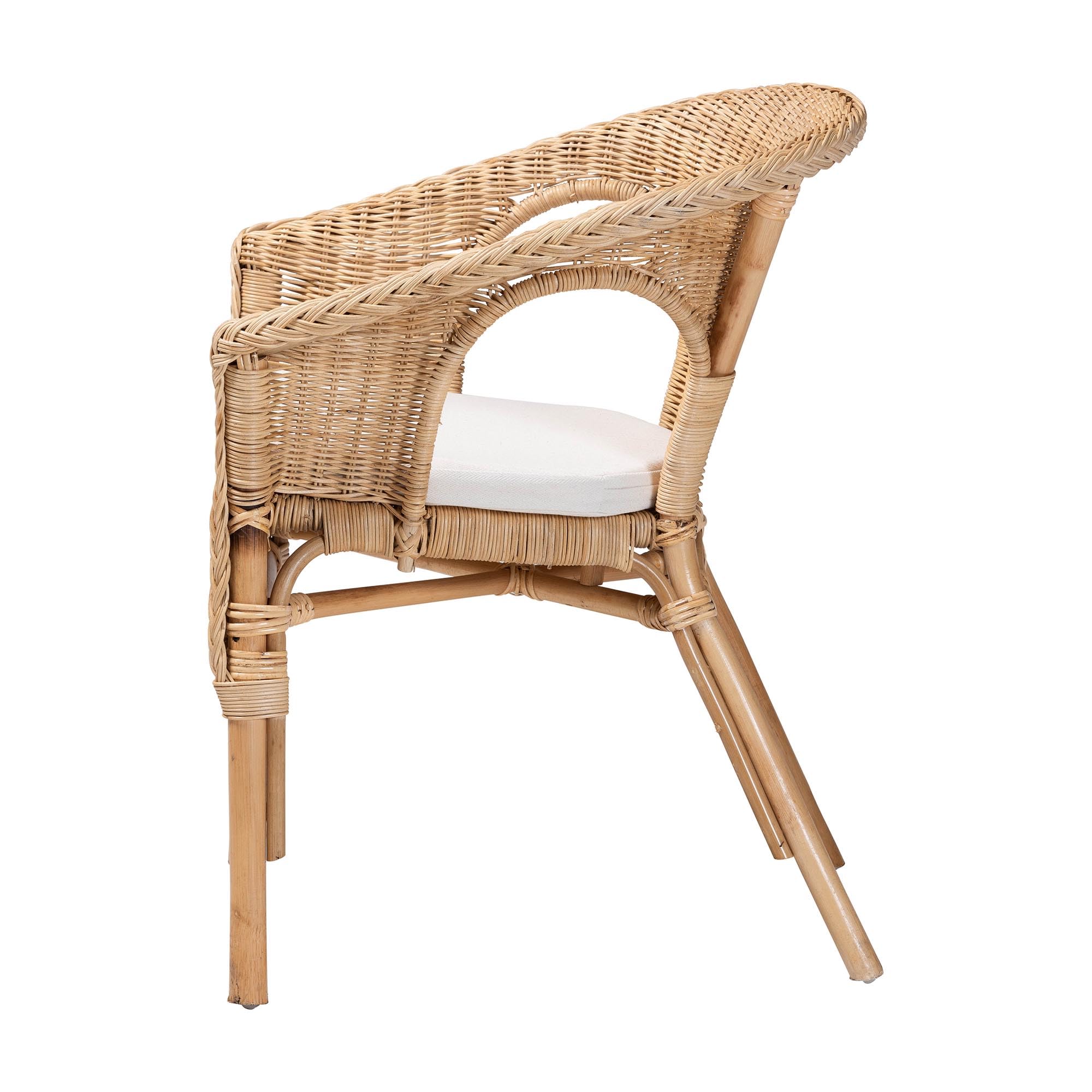 bali & pari Modern Bohemian Natural Rattan Dining Chair - Stylish & Eco-Friendly, Natural Color, Perfect for Home Decor