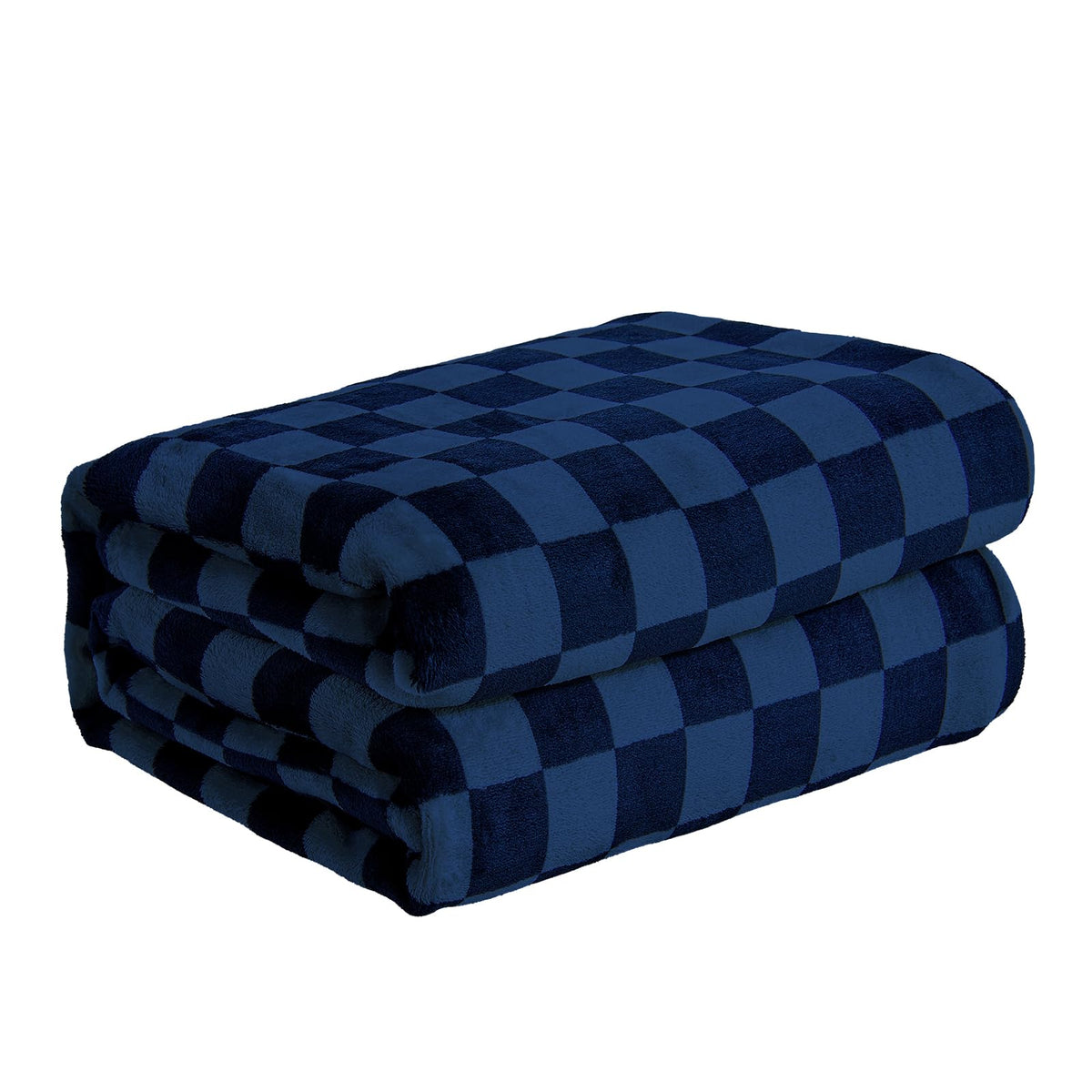 Fy Fiber House Checkered Flannel Fleece Throw Blanket Queen Size Soft Cozy Checkerboard Grid Print Chessboard Gingham Pattern Bl